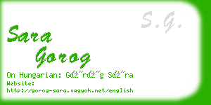 sara gorog business card